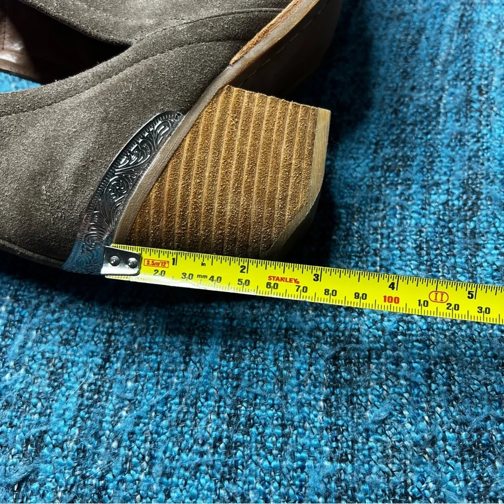 Jeffrey Campbell Cromwell Taupe Suede Western Ankle Boots Women's Size 7 Booties